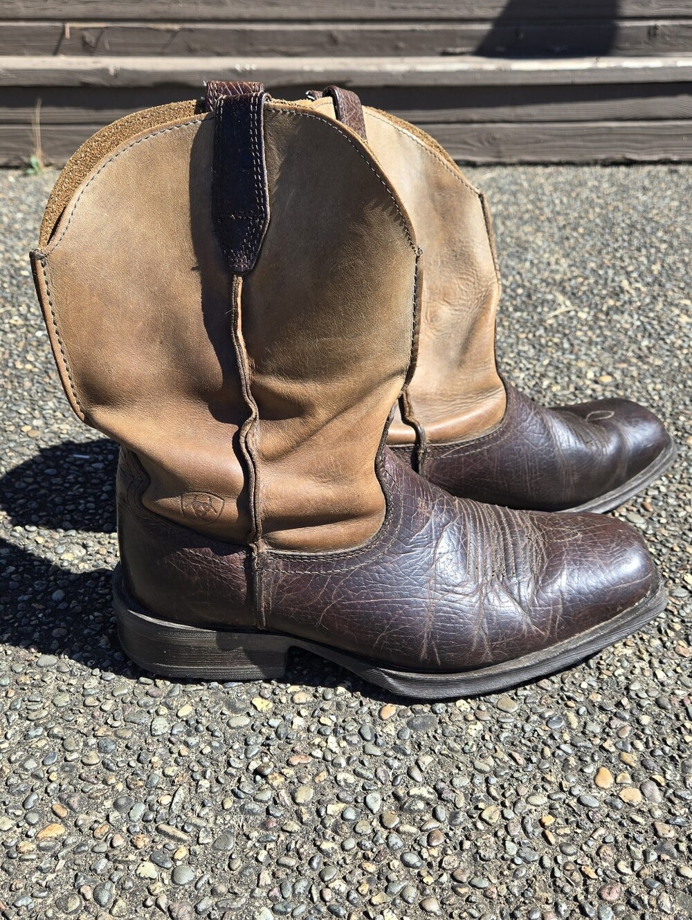 Ariat Rambler Boots Men's Size 8.5 D Brown Leather Square Toe Cowboy Western